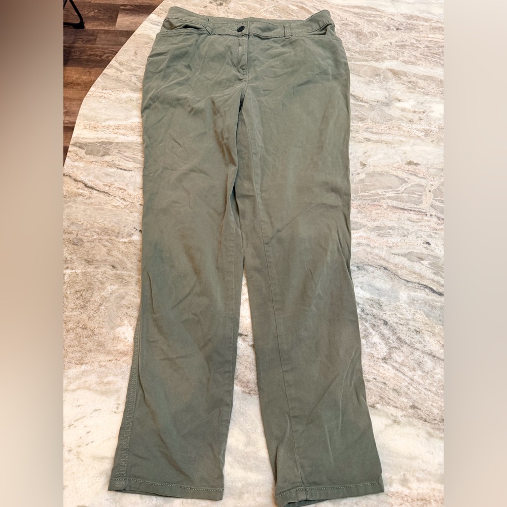 Chico’s Olive Green Ankle Pants Size 0 Stretch Casual